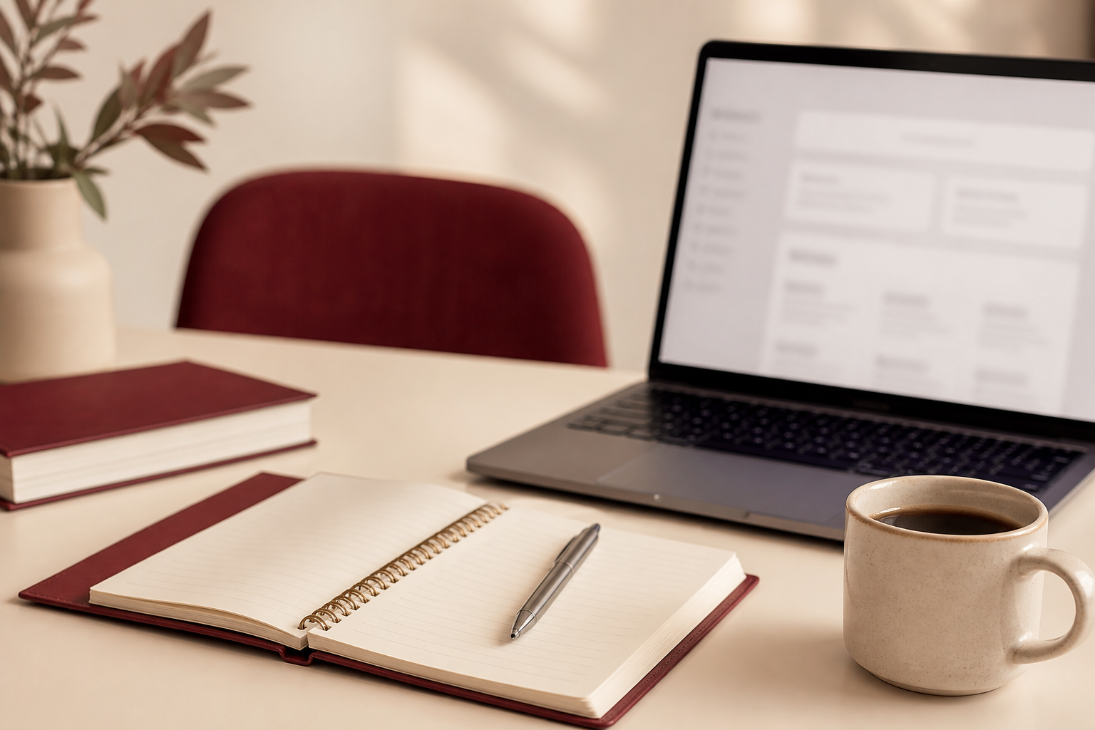 Notebook, pen, and laptop on a desk for reading Socilbucket PVA account FAQs